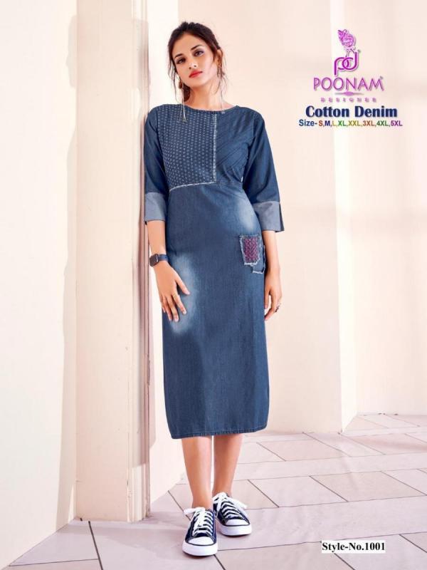 Poonam Cotton Denim Designer Kurtis Collection